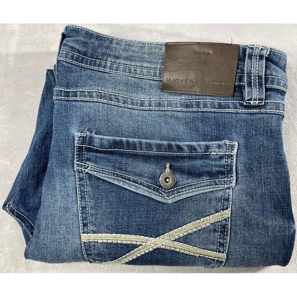 TK Axel Jeans‎ Men 38x29 Slim Boot Dark Wash Distressed Stretch Denim Pants